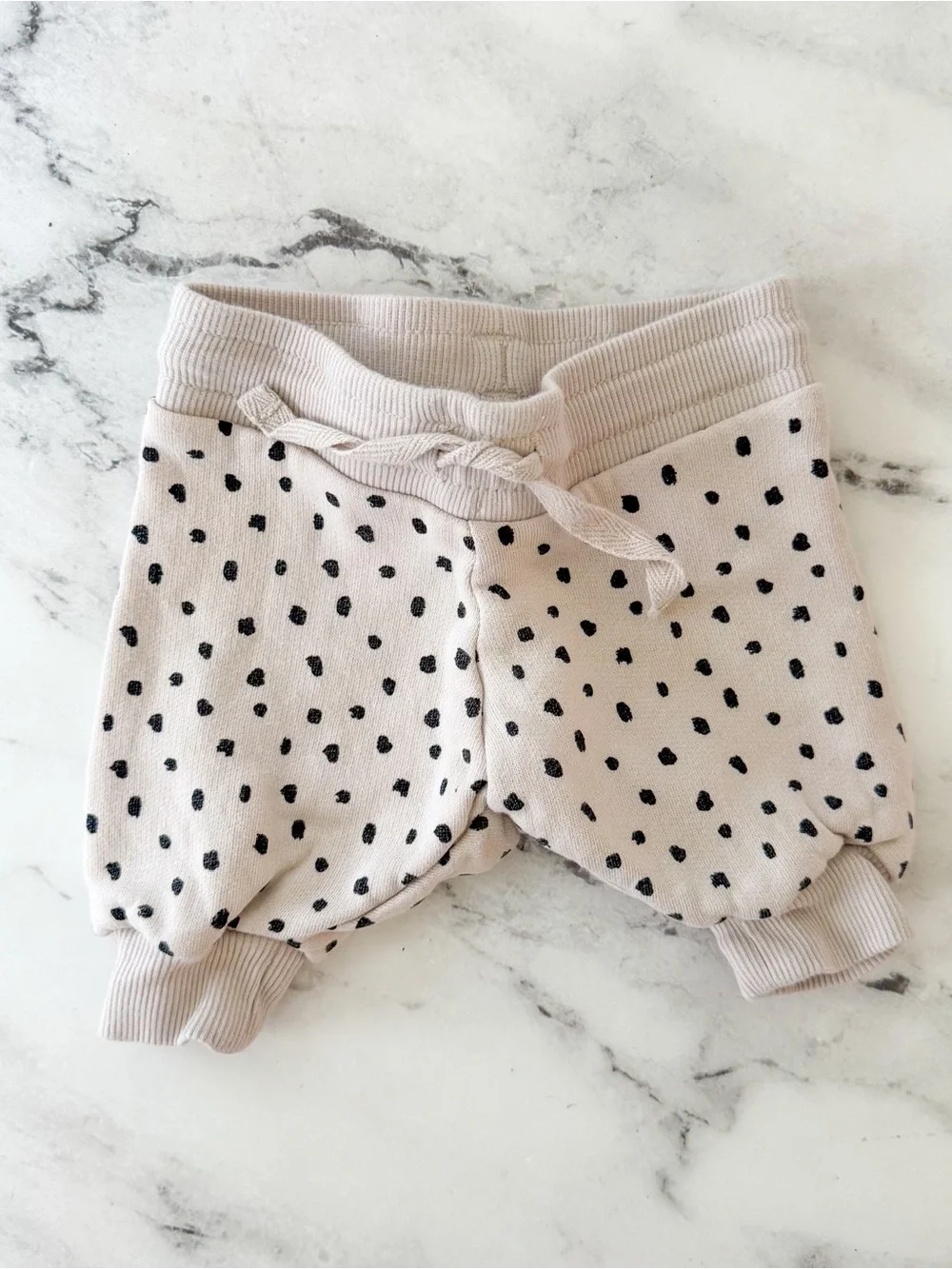 H&M Cream Black Dot Sweatshirt + Sweatshorts Matching Set